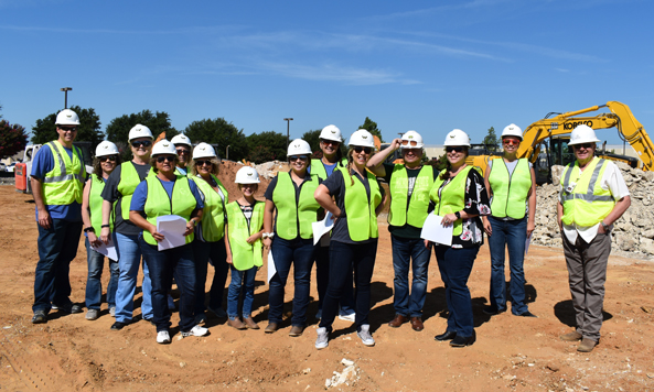 Group at construction site