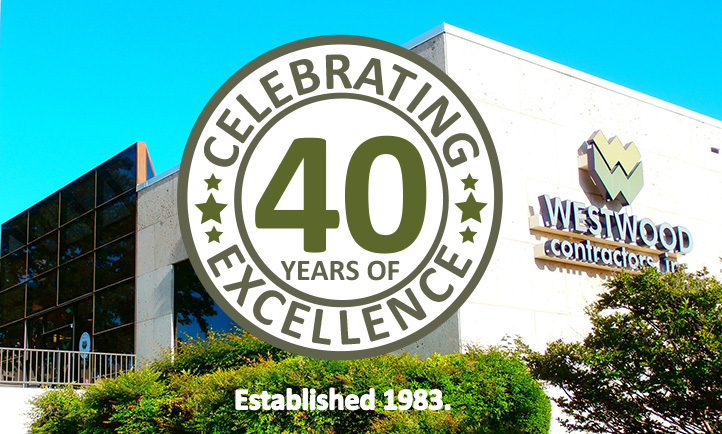 Westwood office with 40th Anniversary logo in front.