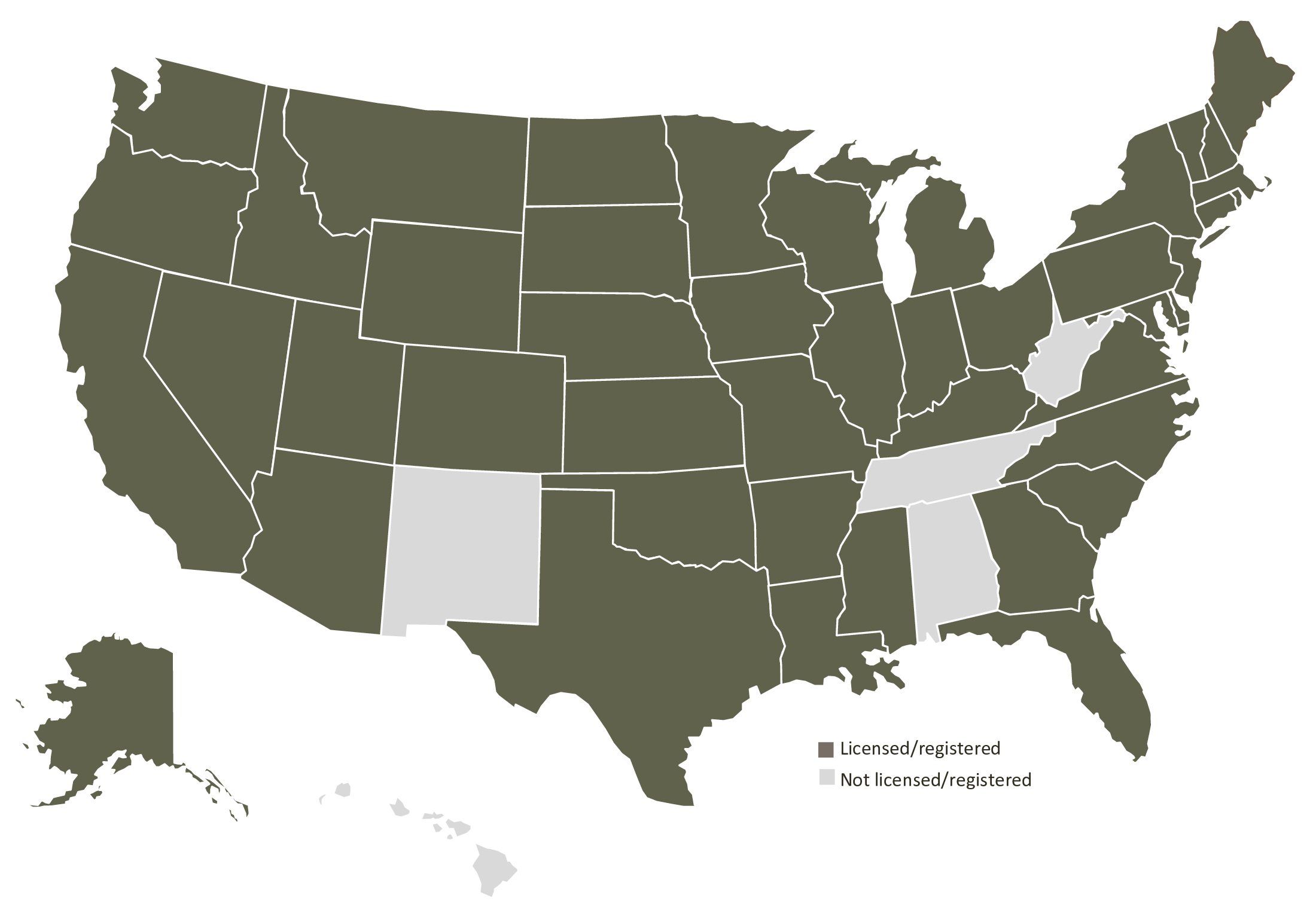 Westwood Contractors is licensed/registered to perform work nationwide.